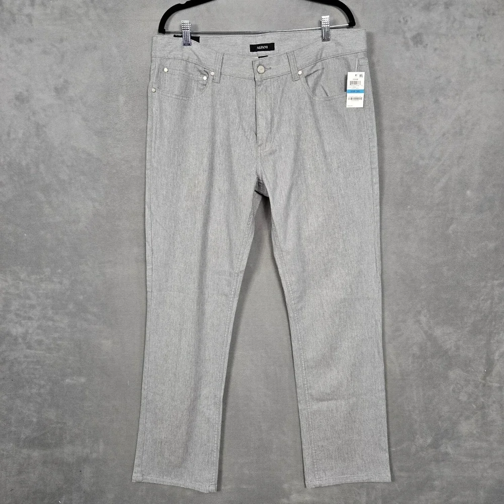 Alfani pants Mens 36x32 Dusty Gray 5 pocket Straight‎ Fit stretch NEW